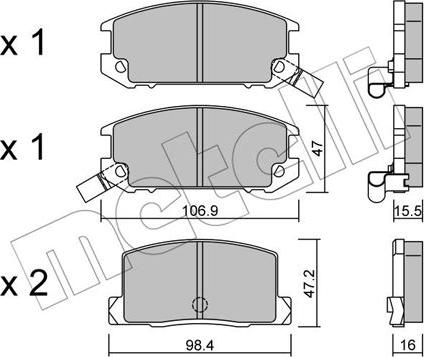 Metelli 22-0754-0 - Bremžu uzliku kompl., Disku bremzes www.autospares.lv