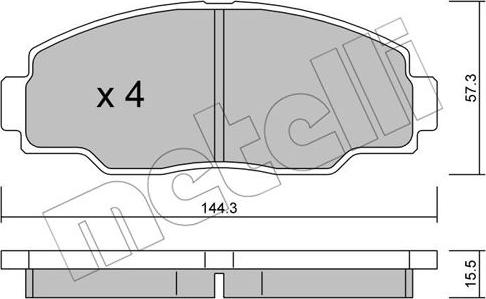 Metelli 22-0755-0 - Brake Pad Set, disc brake www.autospares.lv