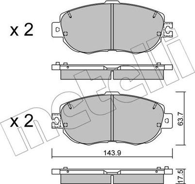 Metelli 22-0756-1 - Bremžu uzliku kompl., Disku bremzes www.autospares.lv