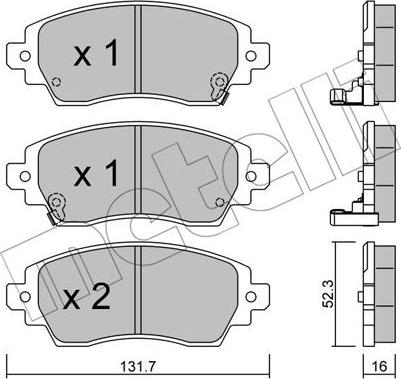 Metelli 22-0750-0 - Тормозные колодки, дисковые, комплект www.autospares.lv