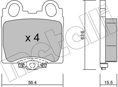 Metelli 22-0758-0 - Bremžu uzliku kompl., Disku bremzes autospares.lv