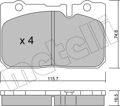 Metelli 22-0757-0 - Тормозные колодки, дисковые, комплект www.autospares.lv