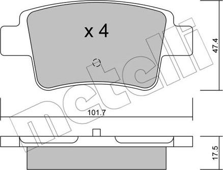 Metelli 22-0705-0 - Bremžu uzliku kompl., Disku bremzes www.autospares.lv