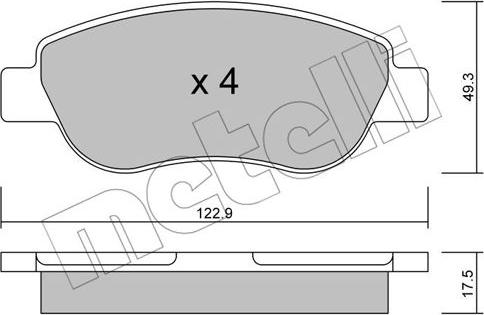 Metelli 22-0781-0 - Тормозные колодки, дисковые, комплект www.autospares.lv