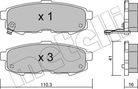 Metelli 22-0735-0 - Bremžu uzliku kompl., Disku bremzes www.autospares.lv