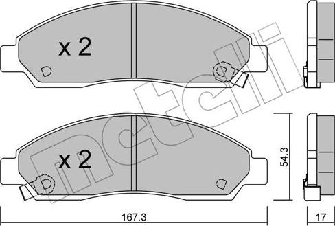 Metelli 22-0731-0 - Bremžu uzliku kompl., Disku bremzes www.autospares.lv