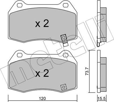 Metelli 22-0738-0 - Bremžu uzliku kompl., Disku bremzes www.autospares.lv