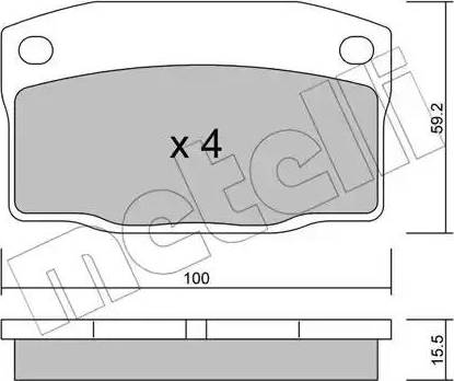 Metelli 22-0726-0 - Bremžu uzliku kompl., Disku bremzes www.autospares.lv