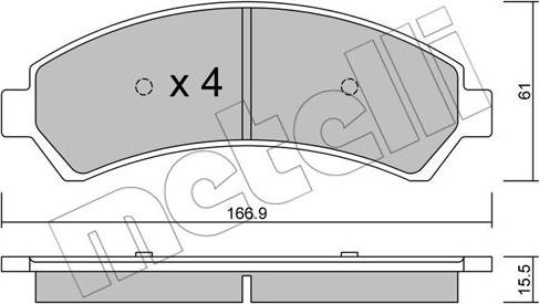 Metelli 22-0721-0 - Bremžu uzliku kompl., Disku bremzes www.autospares.lv