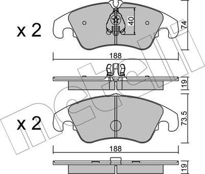 Metelli 22-0775-6 - Bremžu uzliku kompl., Disku bremzes www.autospares.lv