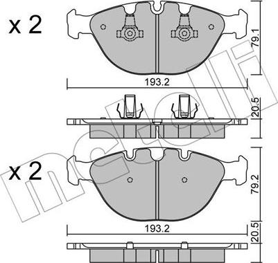 Metelli 22-0771-0 - Bremžu uzliku kompl., Disku bremzes www.autospares.lv