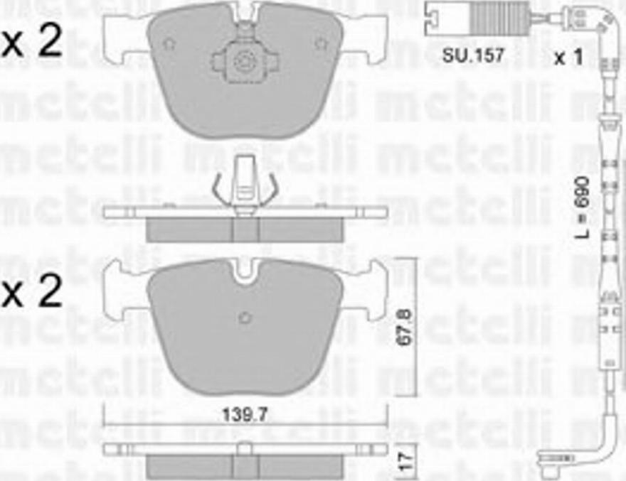 Metelli 2207730K - Bremžu uzliku kompl., Disku bremzes www.autospares.lv