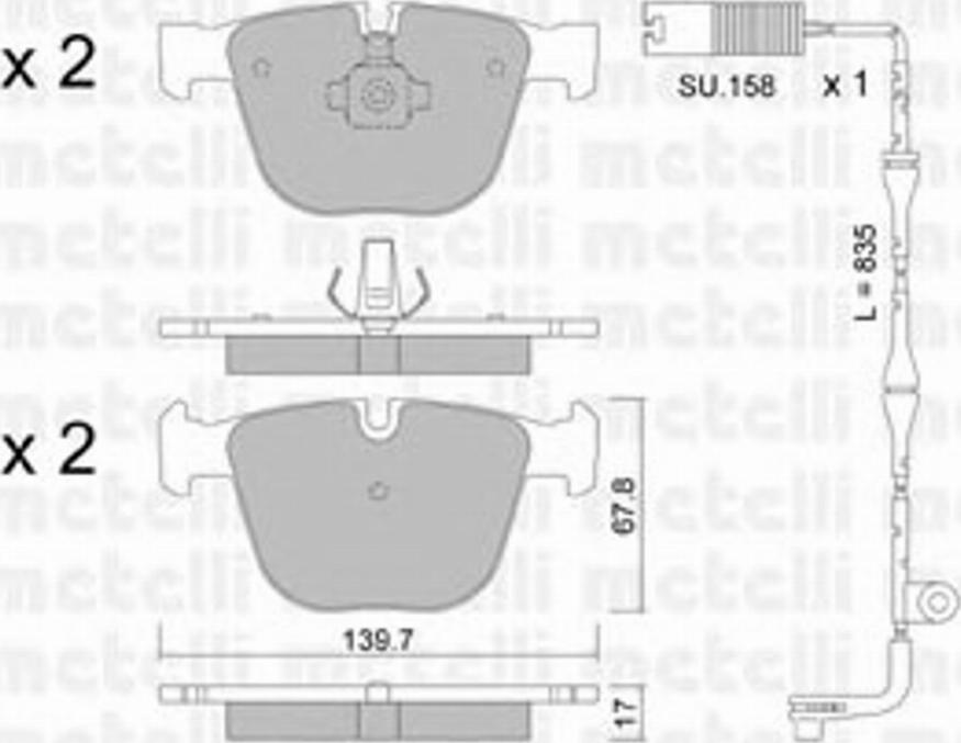 Metelli 2207732K - Bremžu uzliku kompl., Disku bremzes www.autospares.lv