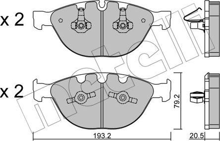 Metelli 22-0772-0 - Bremžu uzliku kompl., Disku bremzes www.autospares.lv