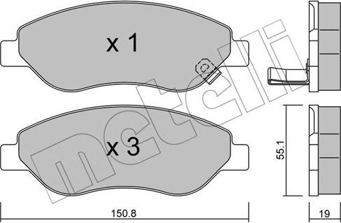 Metelli 22-0777-0 - Bremžu uzliku kompl., Disku bremzes autospares.lv