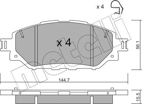 Metelli 22-1090-0 - Bremžu uzliku kompl., Disku bremzes www.autospares.lv