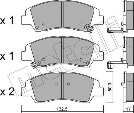 Metelli 22-1091-0 - Bremžu uzliku kompl., Disku bremzes www.autospares.lv