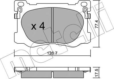 Metelli 22-1093-0 - Bremžu uzliku kompl., Disku bremzes www.autospares.lv