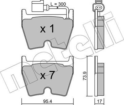 Metelli 22-1043-1 - Bremžu uzliku kompl., Disku bremzes www.autospares.lv