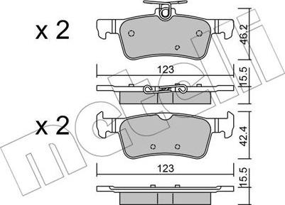 Metelli 22-1042-0 - Bremžu uzliku kompl., Disku bremzes www.autospares.lv