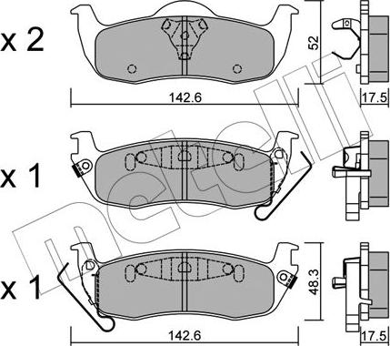 Metelli 22-1047-0 - Bremžu uzliku kompl., Disku bremzes www.autospares.lv