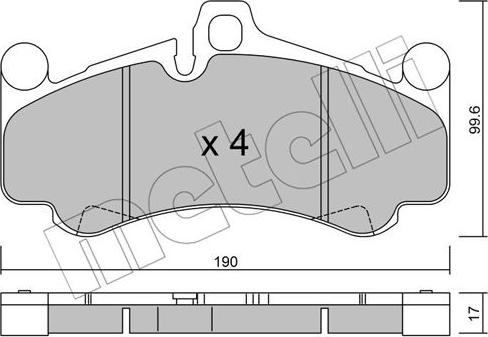 Metelli 22-1004-0 - Bremžu uzliku kompl., Disku bremzes www.autospares.lv