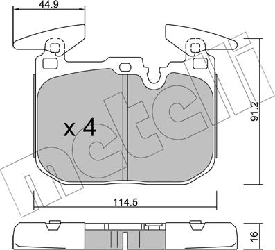 Metelli 22-1015-3 - Bremžu uzliku kompl., Disku bremzes www.autospares.lv