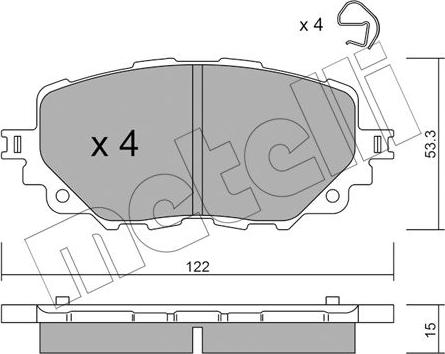 Metelli 22-1086-0 - Bremžu uzliku kompl., Disku bremzes www.autospares.lv