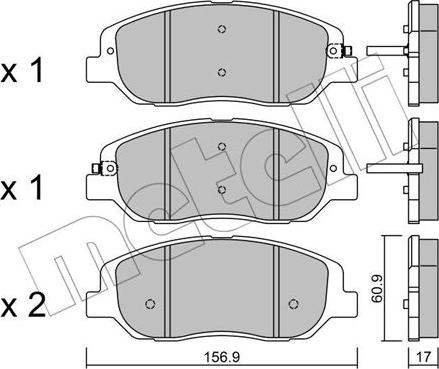 Metelli 22-1031-0 - Bremžu uzliku kompl., Disku bremzes autospares.lv