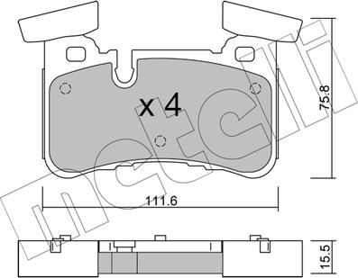 Metelli 22-1199-0 - Bremžu uzliku kompl., Disku bremzes www.autospares.lv