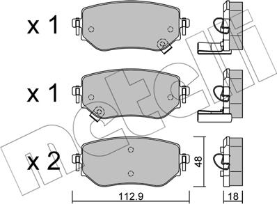 Metelli 22-1192-0 - Bremžu uzliku kompl., Disku bremzes www.autospares.lv