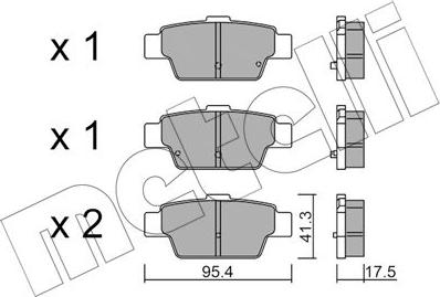 Metelli 22-1144-0 - Bremžu uzliku kompl., Disku bremzes www.autospares.lv