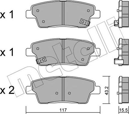 Metelli 22-1140-0 - Bremžu uzliku kompl., Disku bremzes www.autospares.lv