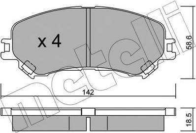 Metelli 22-1111-0 - Bremžu uzliku kompl., Disku bremzes www.autospares.lv