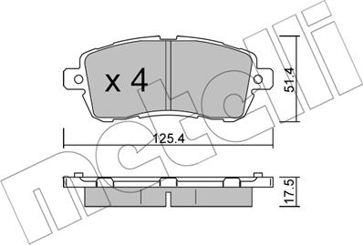 Metelli 22-1185-0 - Bremžu uzliku kompl., Disku bremzes www.autospares.lv