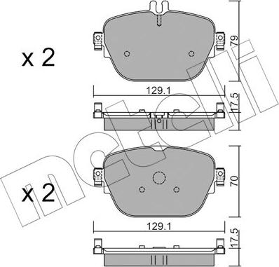 Metelli 22-1138-0 - Bremžu uzliku kompl., Disku bremzes www.autospares.lv