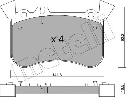 Metelli 22-1133-1 - Bremžu uzliku kompl., Disku bremzes www.autospares.lv