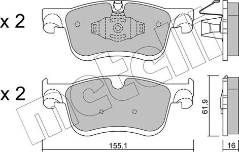 Metelli 22-1349-0 - Bremžu uzliku kompl., Disku bremzes www.autospares.lv