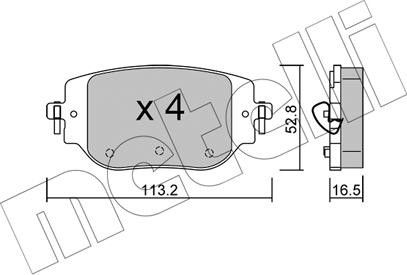 Metelli 22-1346-0 - Bremžu uzliku kompl., Disku bremzes www.autospares.lv