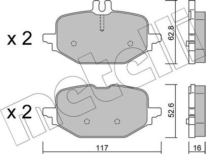 Metelli 22-1359-0 - Bremžu uzliku kompl., Disku bremzes www.autospares.lv