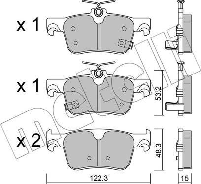 Metelli 22-1363-0 - Bremžu uzliku kompl., Disku bremzes www.autospares.lv