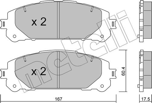 Metelli 22-1367-0 - Bremžu uzliku kompl., Disku bremzes www.autospares.lv