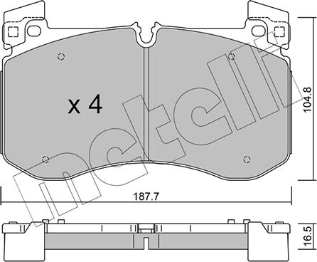 Metelli 22-1308-0 - Bremžu uzliku kompl., Disku bremzes www.autospares.lv