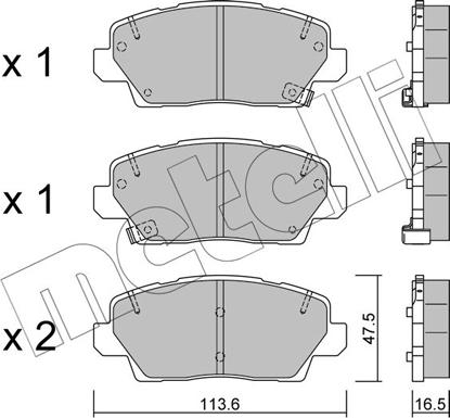 Metelli 22-1302-0 - Bremžu uzliku kompl., Disku bremzes www.autospares.lv