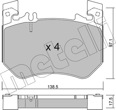 Metelli 22-1311-0 - Bremžu uzliku kompl., Disku bremzes www.autospares.lv