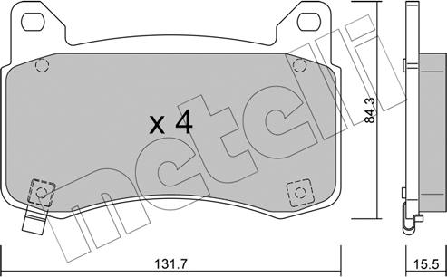 Metelli 22-1333-0 - Bremžu uzliku kompl., Disku bremzes www.autospares.lv