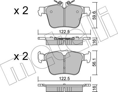 Metelli 22-1329-0 - Bremžu uzliku kompl., Disku bremzes www.autospares.lv