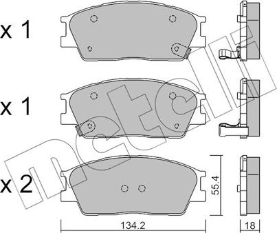 Metelli 22-1374-0 - Bremžu uzliku kompl., Disku bremzes www.autospares.lv