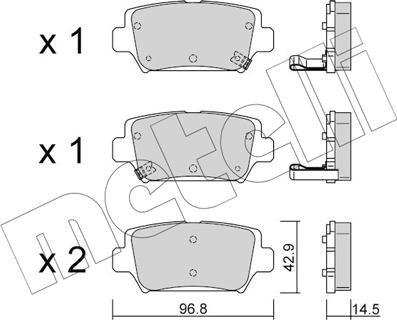 Metelli 22-1240-0 - Bremžu uzliku kompl., Disku bremzes www.autospares.lv