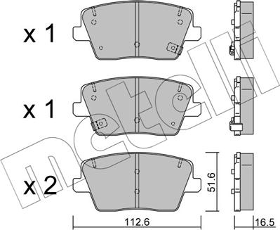 Metelli 22-1242-0 - Bremžu uzliku kompl., Disku bremzes autospares.lv